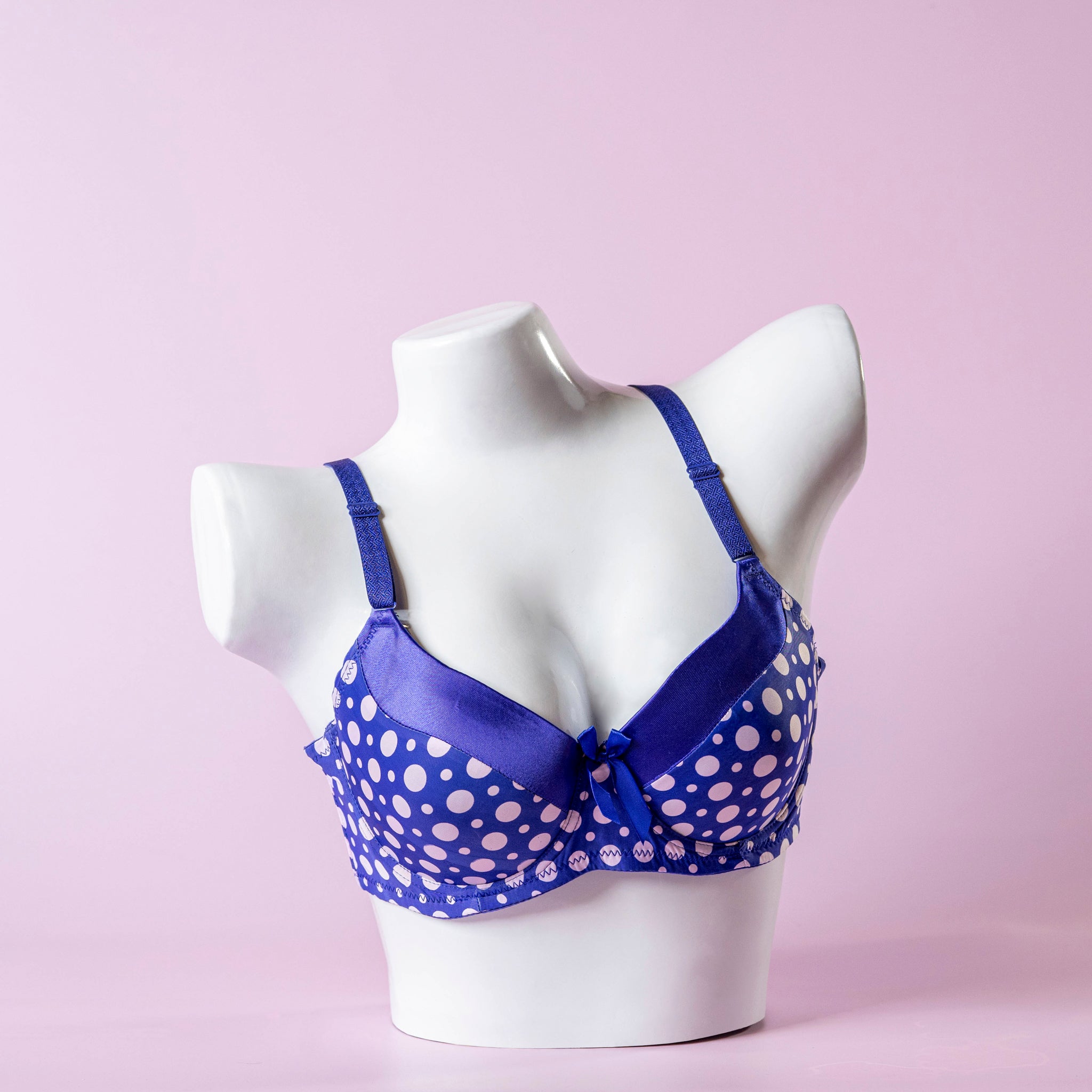 Wired Light Padded Polka Dot Bra - 1570