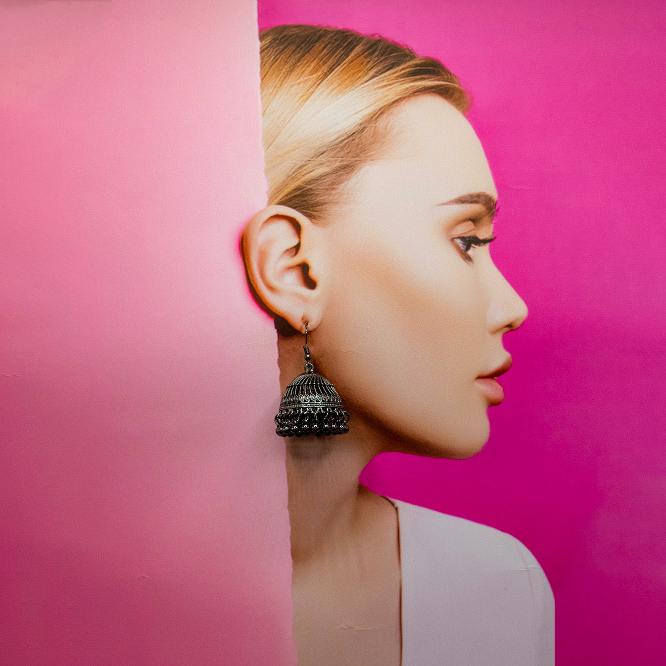 Hook-Shaped Traditional Dome Jhumka Earrings