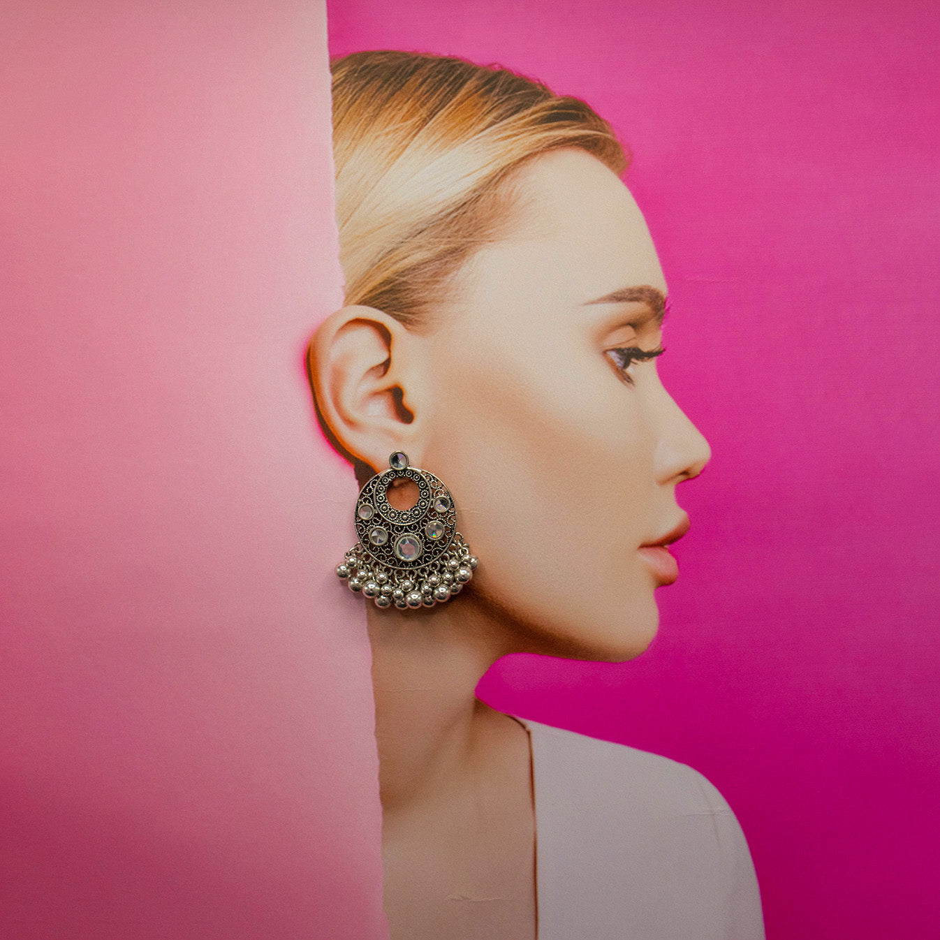 Vintage Egyptian Jhumka Tassel Earrings – Floral & Tribal Gypsy Design